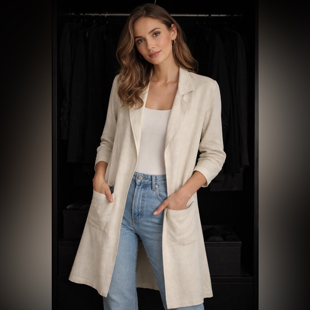 Rachel Pally Cream Longline Blazer